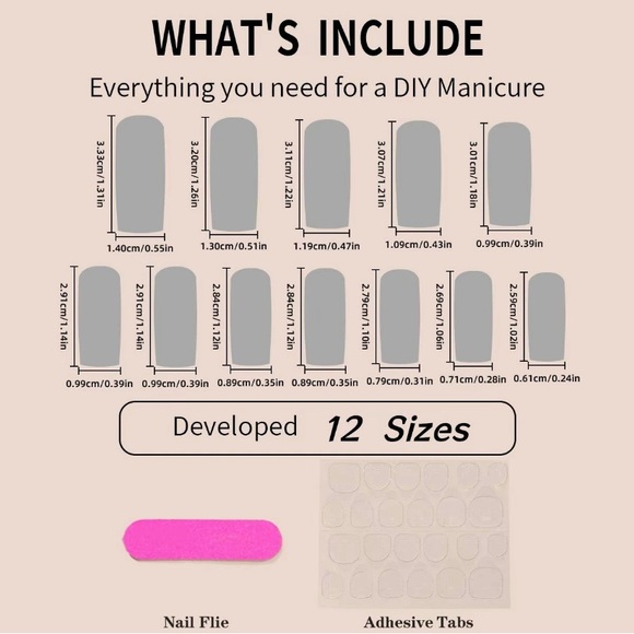 Leopard Colorblock Pattern Elegant Fake Nails with Nail File & Tape, 24pcs/set - Picture 2 of 6